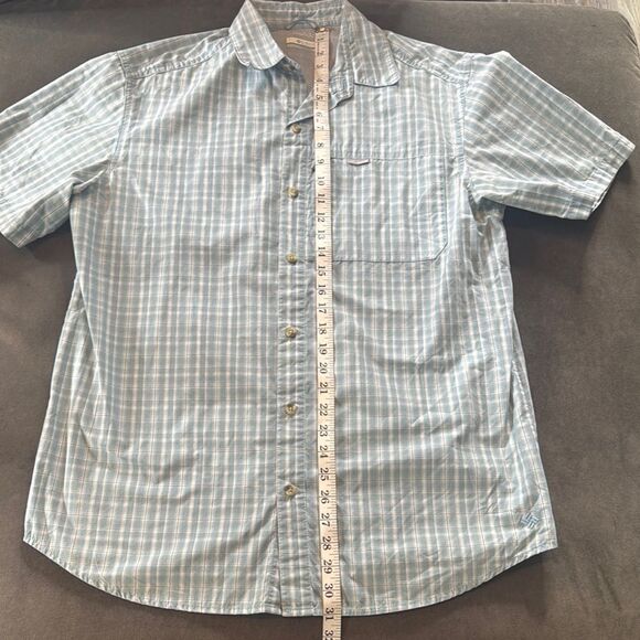 Men's Columbia Omni-Shade Blue Checkered Short Sleeve Shirt Size M - Picture 9 of 11